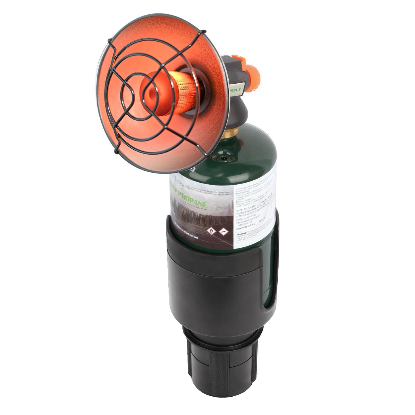 WishDirect Golf Cart Heater with Expandable Cup Holder Adapter, 3400BTU Golf Cart Propane Warmer with One-Button Igniter and Adjustable Temperature Control (Propane Tank Not Included)