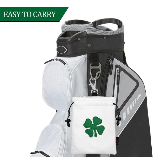Golf Valuables Pouch Leather Tee Pouch with Drawstrings - Golf Ball Bag for Men & Women