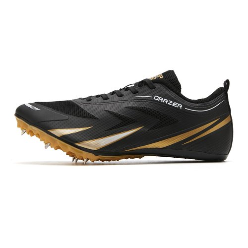 ORRZER Men's Track and Field Shoes Running Spike Women's Cross Country Mesh Breathable Lightweight Durable Youth Sneakers for Big Kids Athletics Black/Gold/White