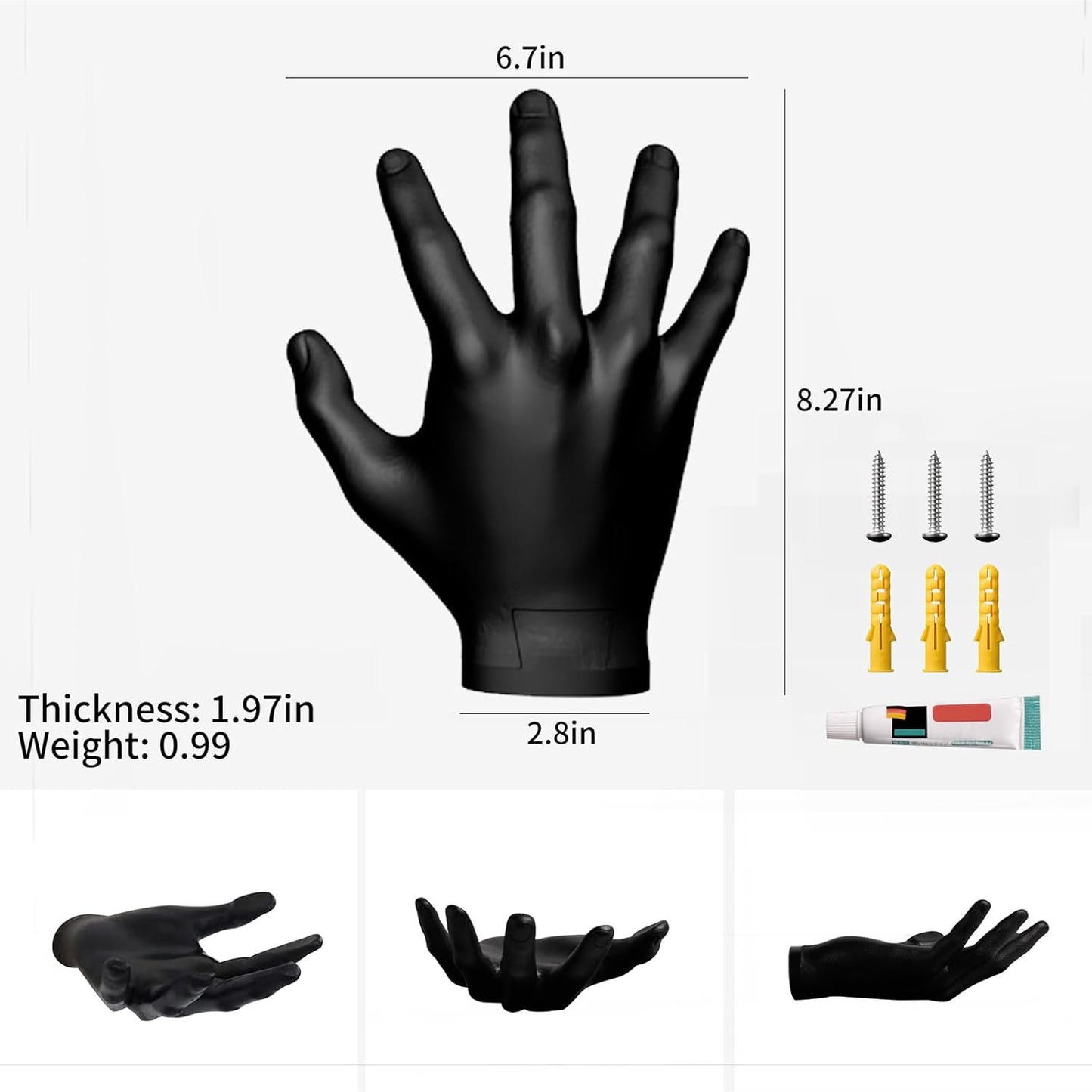 Skiennix Basketball Holder - Hand Sculpture Wall Mount Art Decor | Unique Storage Rack for Man Cave