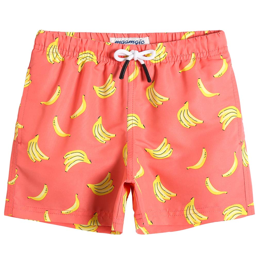 maamgic Boys Swim Trunks Toddler Swim Shorts Little Boys Bathing Suit Swimsuit Toddler Boy Swimwear,Banana Orange,2 T