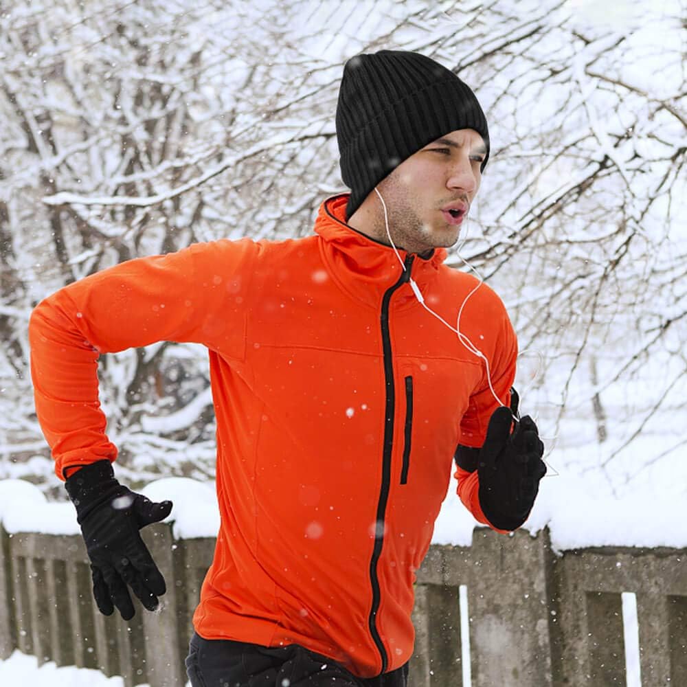 OZERO Knit Beanie - Thermal Thick Polar Fleece Winter Hat for Men & Women | Snow Skull Cap