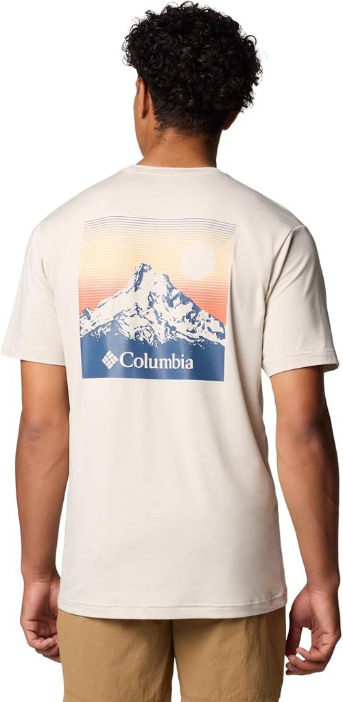 Columbia Men's Kwick Hike Graphic Tee - Short Sleeve, Dark Stone Heather, X-Large | Comfortable Outdoor Wear