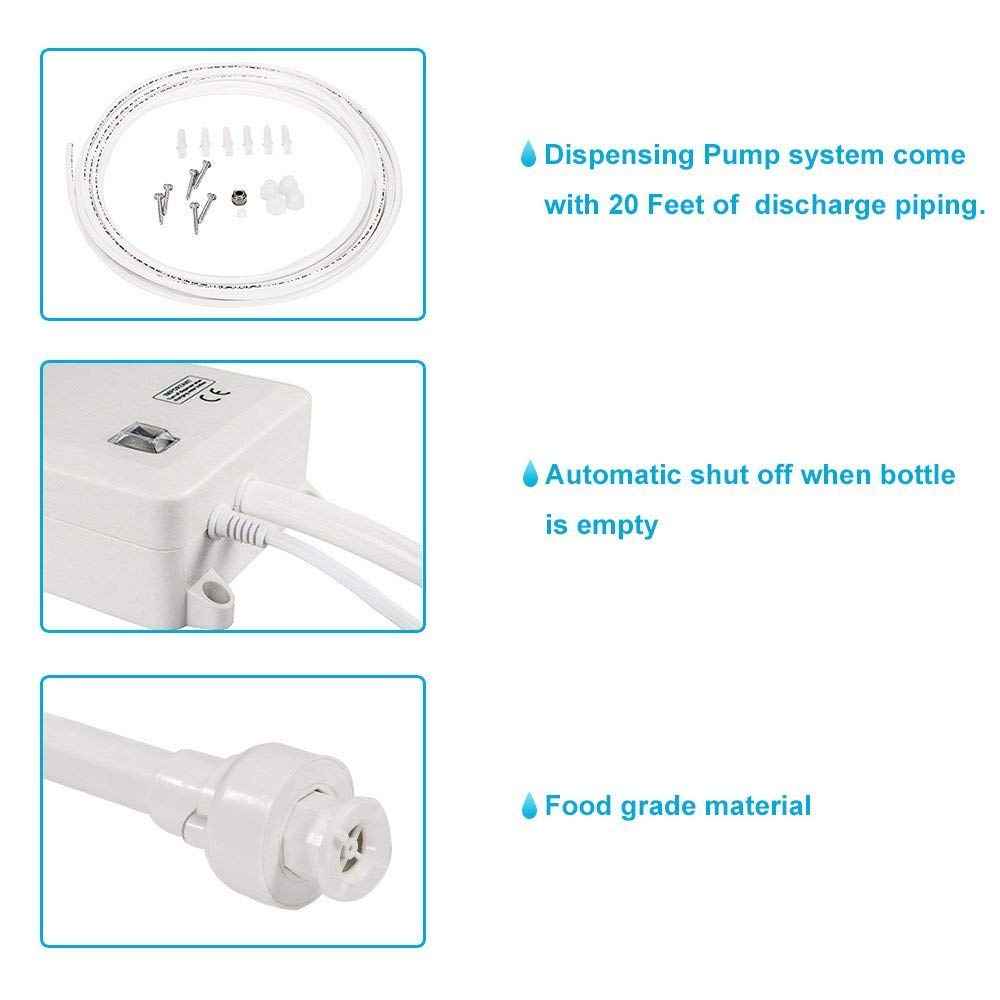 Bottled Water Dispenser Pump System - 20ft 110V AC US Plug Water Dispensing Pump with Single Inlet - Compatible Use with Coffee/Tea Machines, Water Dispensers, Refrigerators, Ice Makers