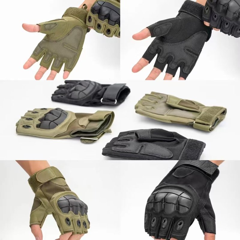 GCSIOM Tactical Fingerless Gloves Breathable, Non-Slip, Impact Resistant, Suitable for Outdoor Cycling, Motorcycle Riding, Rock Climbing (Black, X-Large)