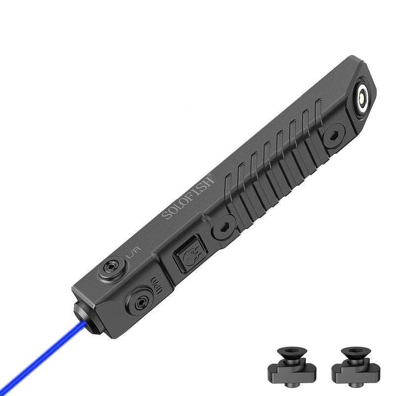 SOLOFISH Blue Laser is Compatible with Mlok, Lightweight Polymer Laser Sight for Rifle, Adjustable, Magnetic Rechargeable