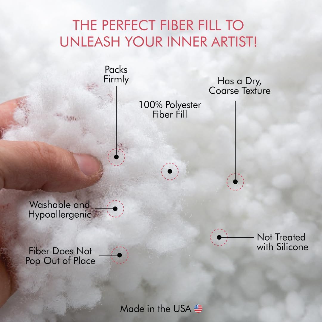 Poly-Fil Fairfield Crafter's Choice Dry Packing Fiber Fill - 10 Ounce Bag | Blue/Orange