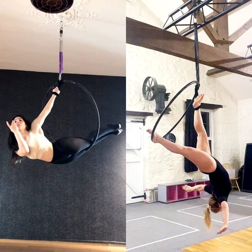 PRIOR FITNESS Lyra Aerial Hoop Hand Loop Strap noose for Yoga Aerial Acrobatics Strength Training Aerial Accessories Lyra Strap(Black)