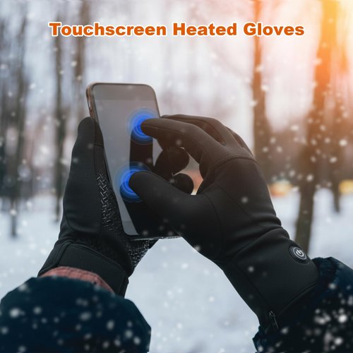 Brimekey Heated Gloves for Men Women, Rechargeable Battery Electric Touchscreen Gloves, Non-Slip Warm Winter Heated Gloves Liners, Thin Glove for Motorcycle Driving Camping Hunting Work