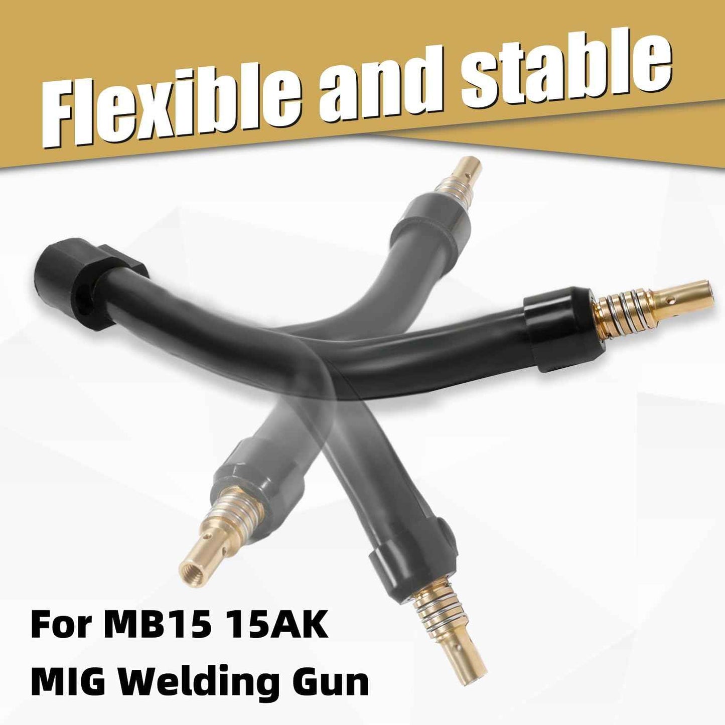 Flexible Mig Welding Neck, 360 Flexible Mig Extension, 030 Inch 0.8mm M6 Nozzle Holder Diffuser&Guard&Torch Neck for MB15 15AK Flexible Mig Gun Extension