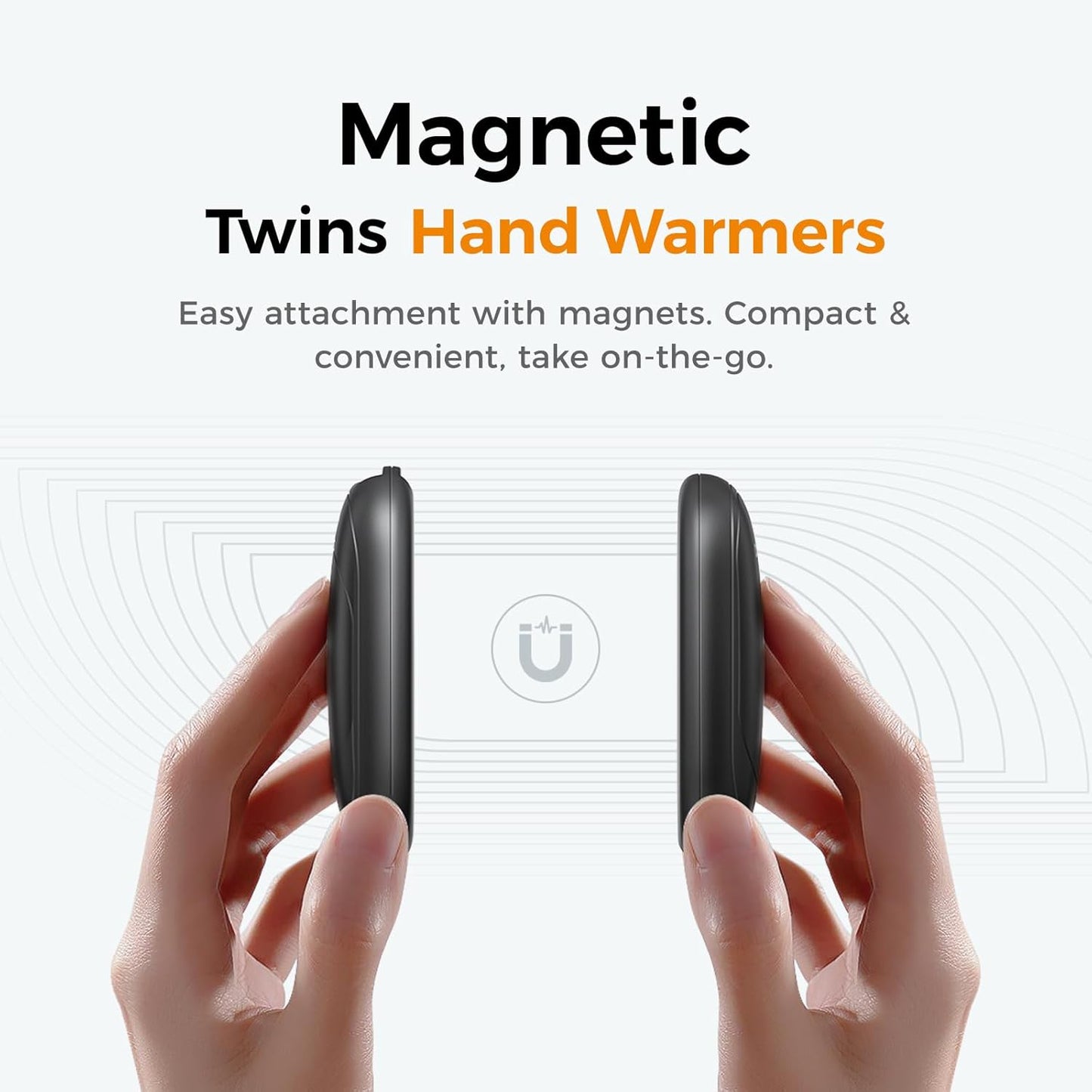 OCOOPA Rechargeable Magnetic Hand Warmers - Pocket-Sized, 3 Heat Settings, Lasts Up to 8 Hours | Perfect for Outdoors, Gifts for All