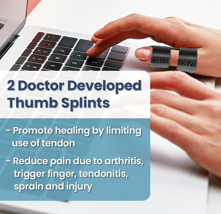 Medilymer Thumb Splint and Ice Pack Set (2+2) – Thumb, Finger Pain Relief, With Ice Packs