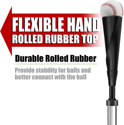 LOMGWAYS Baseball Batting Tee - Height Adjustable 24"-46" | Premium Portable Design with Heavy-Duty Base