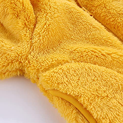 Fleece Bear Ears Hooded Jacket for Toddler Boys - Yellow, 5-6 Years