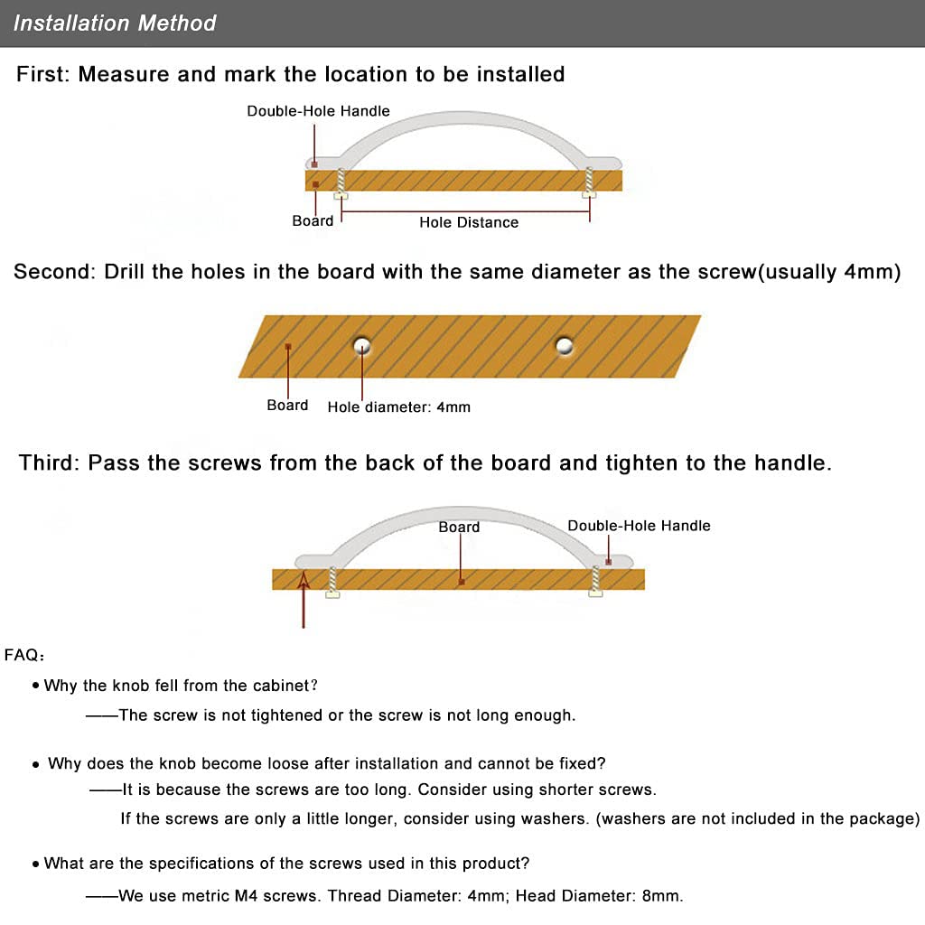 ESreake Half Moon Cabinet Pulls Handles,4 Pack 2.52" Hole Spacing Semicircle Drawer Pulls, Finger Pulls Edge Pulls Handles for Kitchen Cabinets with 3 Kinds Screws (4 Pack, Gold)