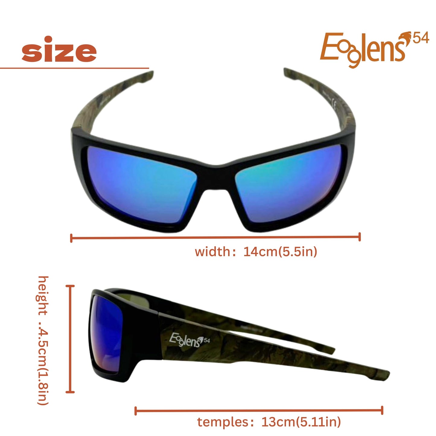 Eaglens.54 Green mirror Polarized fishing Sunglasses for Men Women Running Golfing Cycling Hiking Outdoor