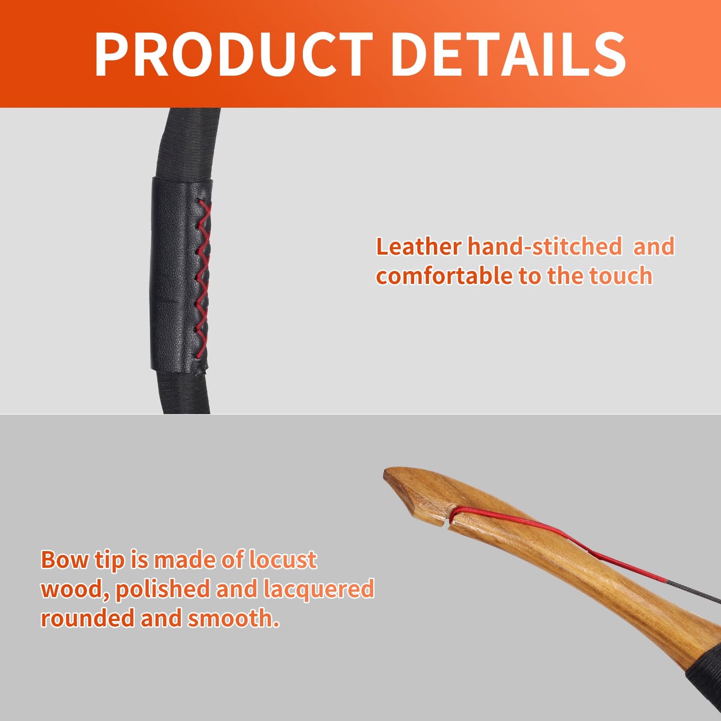 SPG 50lbs One Piece Traditional Bow - 50" Handmade Wooden Bow Fast Precision Shooting Traditional Recurve Bow and Arrow Set for Adult & Archers Right Left Hand Archery Horse Long Bow