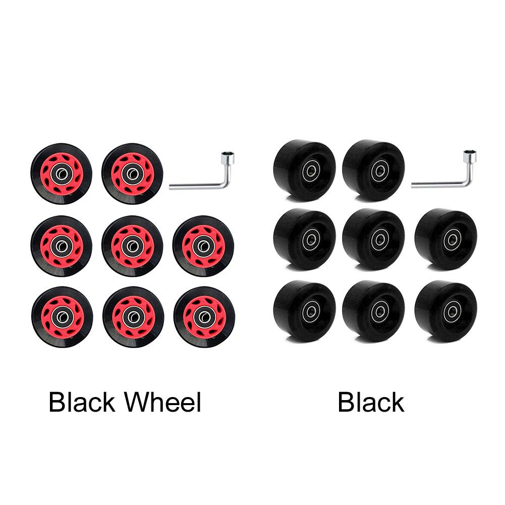 8 Pack Roller Skate Wheels with Bearings Installed, Outdoor Roller Skate Wheels for Double Row Skating, Quad Skates Accessories Outdoor/Indoor Use, 82A, 58 x 32mm