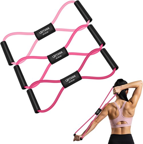 Figure 8 Resistance Bands - Heavy Duty Latex for Strength Training & Full Body Workouts | Ideal for Home Gym