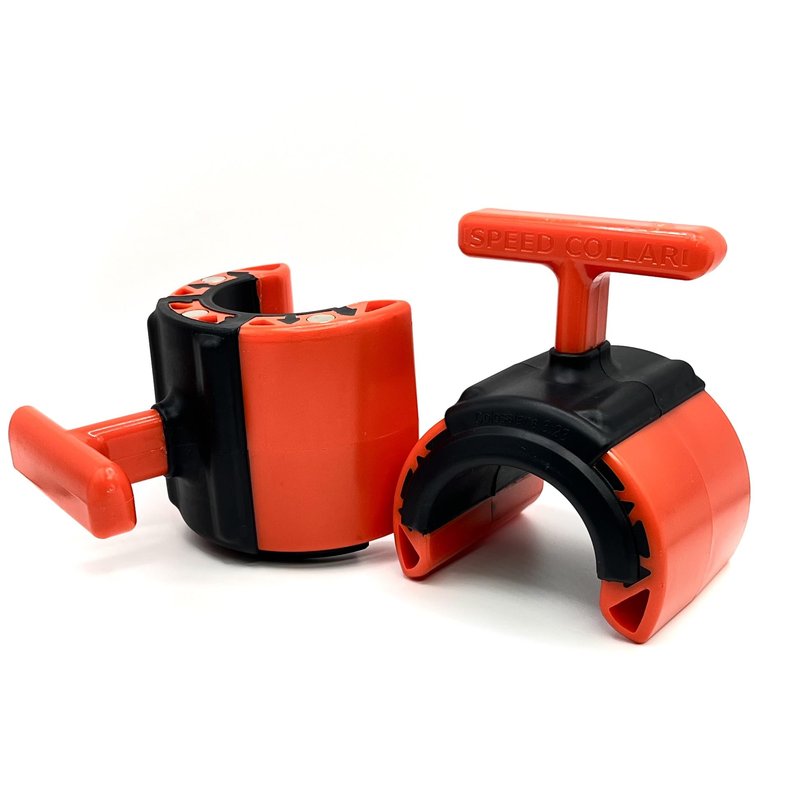 Speed Collar, Fastest Bar Clips for Weight Lifting Powerlifting Bodybuilding, for 2inch barbells (Red)