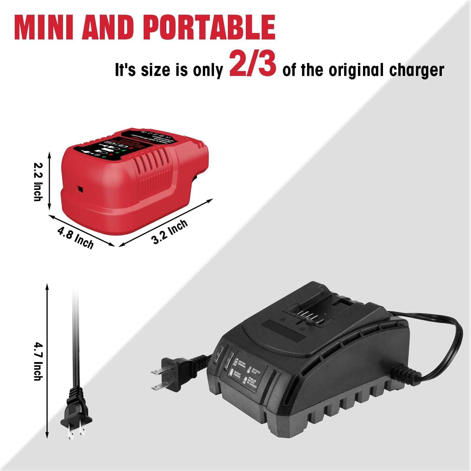 JHBZ Mini Charger for Bauer 20V Battery,1701C-B 20V Battery Adapter Replacement for Bauer 20V Hyper .max Lithium Ion Battery Power Equipment Drill Battery Charger(Battery Not Included)