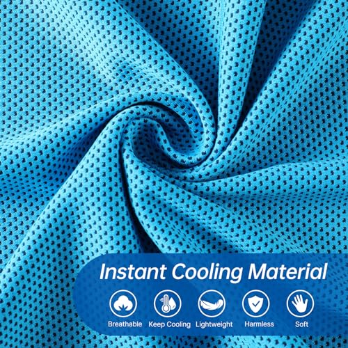 Cooling Towels - 4 Pack Instant Cooling Towels for Neck & Face - Blue
