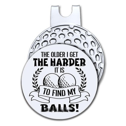 Hafhue The Older I Get The Harder It is Golf Ball Marker with Magnetic Hat Clip, Funny Golf Accessories and Golf Gifts for Men Women Grandpa, Birthday Christmas Retirement Gift for Golfer Golf Lover