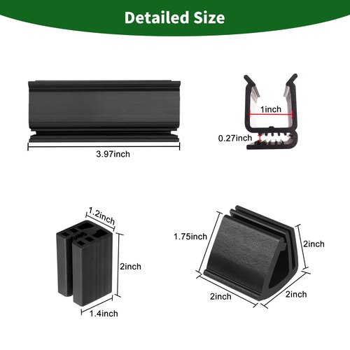 Cartalia Golf Cart Windshield Retaining Clips Kit for 1982-Up Club Car DS / 1985-2006 Yamaha G2 G8 G9 G14 G16 G19 G22, 7+2+2 Windscreen Mounting Sash Window Short Clips Universal Fit 1"x1" Struts Rail