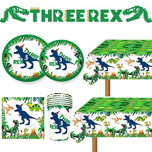 Dinosaur Party Tablecloths - 3pcs Disposable Plastic Covers