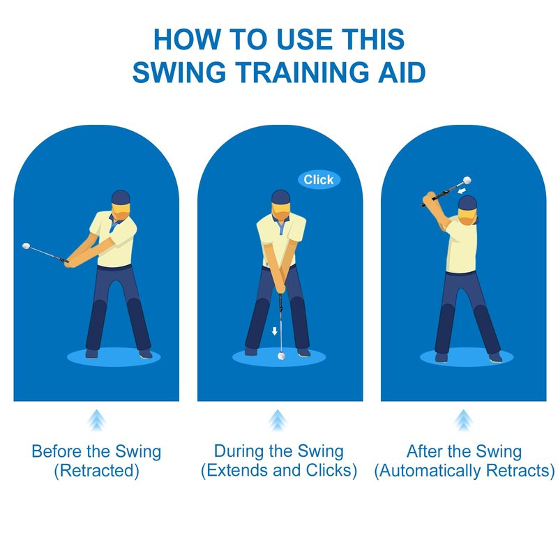HTAIWLL Golf Grip Trainer & Swing Training Aid – Retractable Golf Swing Trainer, Home Golf Simulator, Practice Equipment, Swing Analyzer, Indoor Putting Green, Golf Gifts for Men