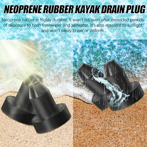 1/2 Inch Kayak Drain Plug - Neoprene Rubber Scupper Plug (Pack of 6)