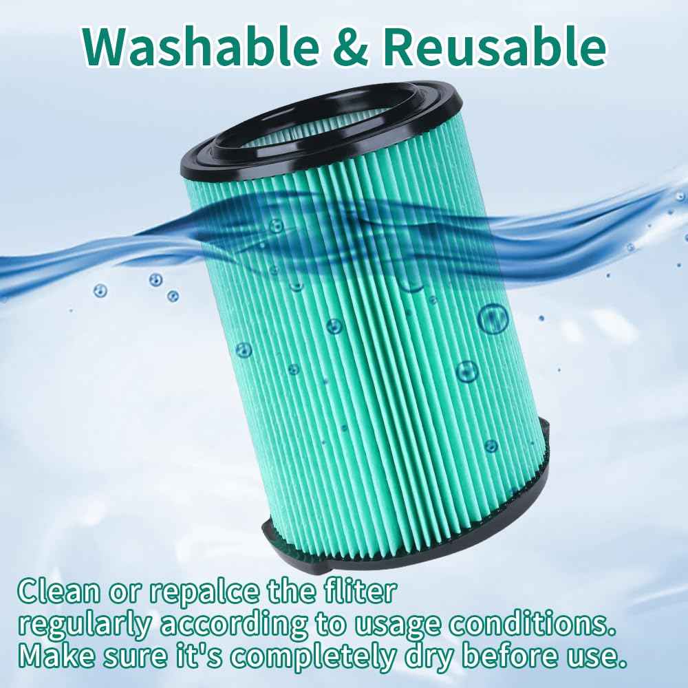 5-Layer VF6000 Replacement Filter for Ridgid 5-20 Gallon Wet Dry Vacuums WD5500 WD0671 WD6425 WD7000 WD1280 WD1851 WD1680 WD1956 RV2400A 1400RV RV2600B, 2 Pack