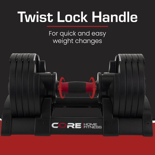 Core Fitness® Adjustable Dumbbell Weight Set - Versatile Home Gym Equipment | Compact Design