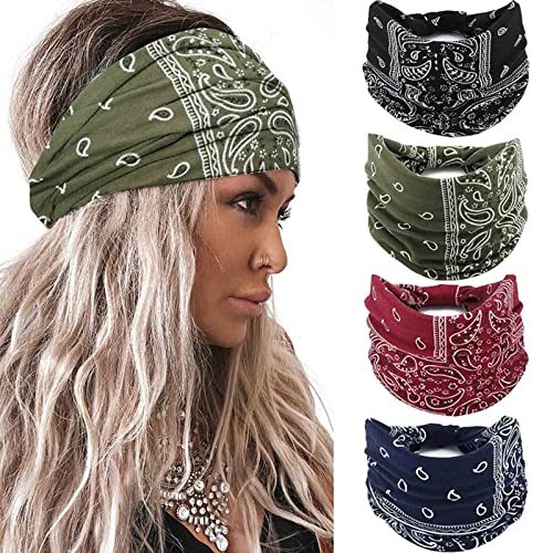 Acenail Wide Headbands Women Knotted Turban Headband Elastic Non Slip