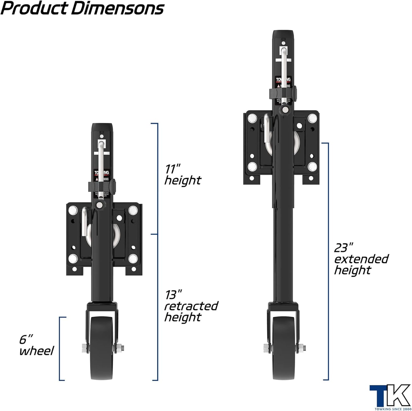 Trailer Jack 1200 lbs by [Brand Name] - 10" Lift with Wheel | Bolt-On Tongue Jack for RVs, Boats, Trailers