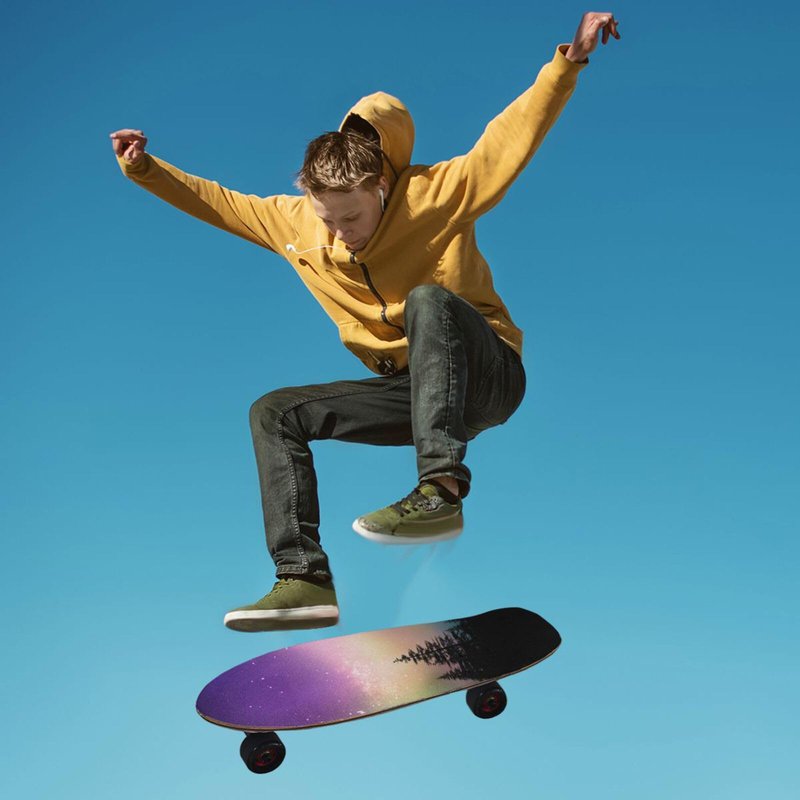 STAYTOP Aurora Over Forest Skateboard Grip Tape Sheet,Non Slip Waterproof Sandpaper Scooter Grip Tape Longboard Griptape 44×10inch