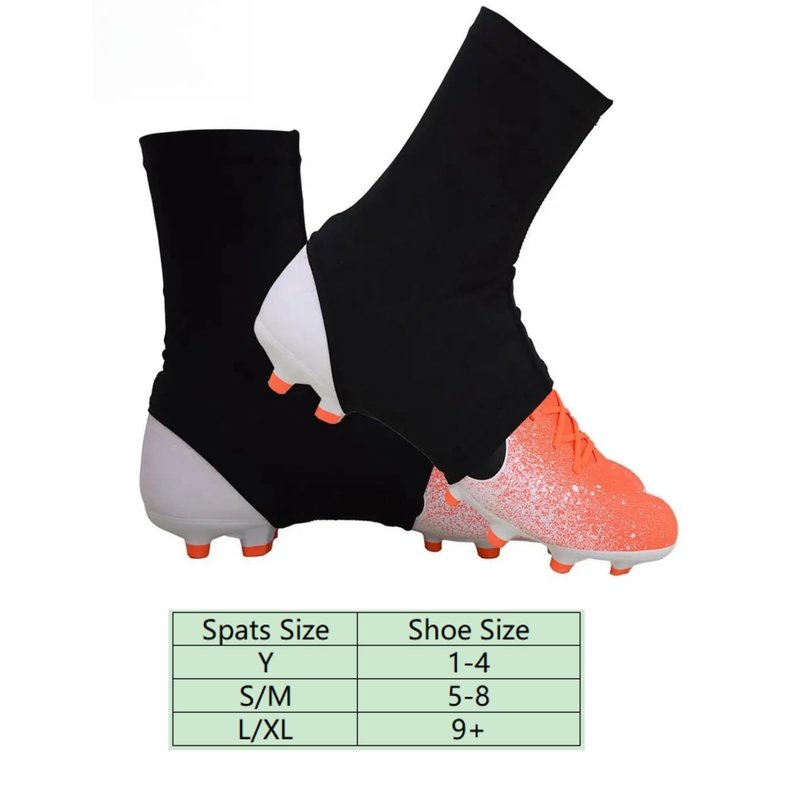 Sanseenia Football Spats/Cleat Covers, Cleat Socks, Cleat Sleeves for Soccer, Lacrosse, Baseball & Softball Youth Adults, Cleat Spats Keeps Cleats Tied Turf Pellets Out (Black, Small)