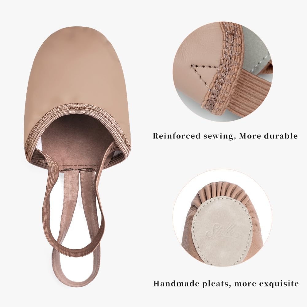 Stelle Leather Half Soles Dance Shoes - Lyrical Pirouette Turners for All Ages | Versatile Dance Footwear