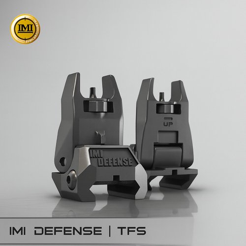 Flip Up Iron Sights – IMI Defense Backup Iron Sights, Picatinny Polymer Front & Rear Sights, Dual Aperture, Fiber-Reinforced, Black