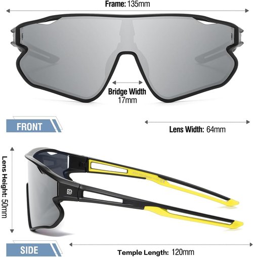 DUCO Kids Sunglasses - Lightweight UV400 Sports Shades for Boys & Girls | DK268 Model