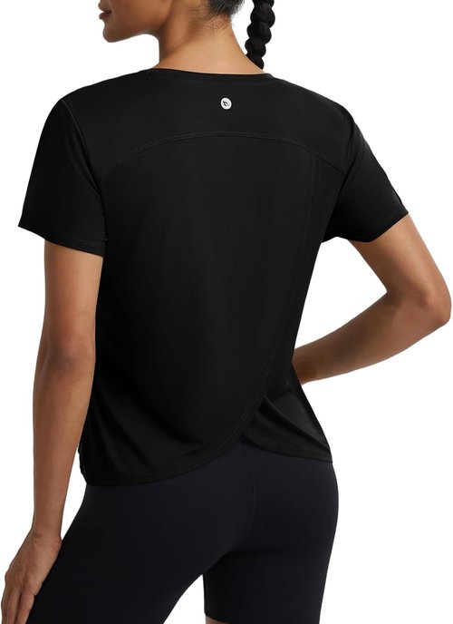 Baleaf Women's Athletic Workout Shirts - Breathable, Quick-Dry T-Shirts for Sun Protection | Ideal for Gym & Running
