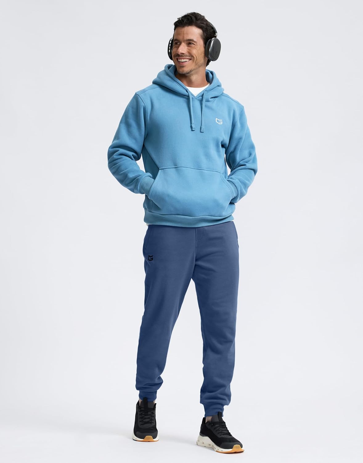 Skiennix Men's Cotton Fleece Joggers - Warm Athletic Sweatpants with Zipper Pockets | Winter Comfort