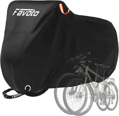 Favoto Bike Cover - Waterproof Outdoor Protection for 2 Bikes | XXL Size for Sun, Rain, Dust & Wind