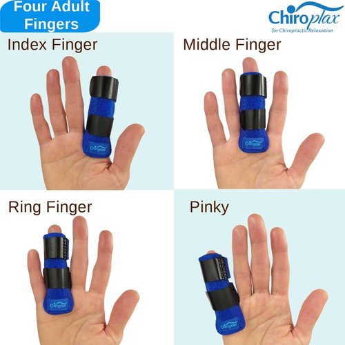 Chiroplax Trigger Finger Splints Wraps Support Brace Broken Sprained Finger Protector Straightener Arthritis Injury Relief (2 Pack)