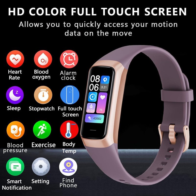 BSLIZHEN Fitness Tracker with 24/7 Blood Oxygen Heart Rate and Sleep Monitor,IP68 Waterproof,1.10''AMOLED Touch Color Screen,Step Counter Health Activity Trackers for Women Men (Bordeaux)