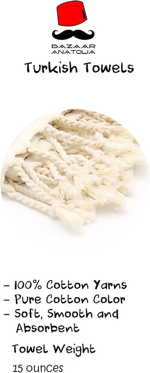 Bazaar Anatolia Turkish Beach Towel - 100% Cotton, Quick-Dry & Sand-Free | Oversized 71x39 Inches - Arpa Coral