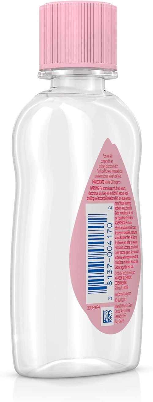 Johnson's Baby Oil - Pure Mineral Oil for Gentle Baby Massage & Dry Skin Relief | 3 fl. oz