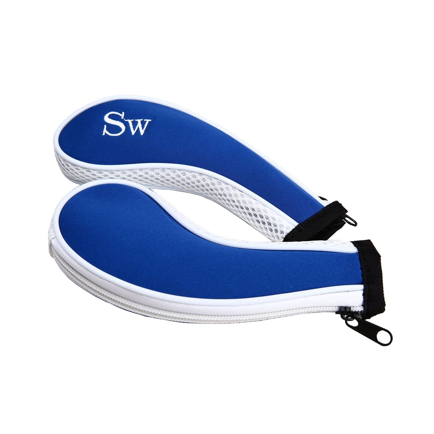 Neoprene Zipper Golf Club Iron Head Covers Iron Covers 10pcs/Set(Blue&White)