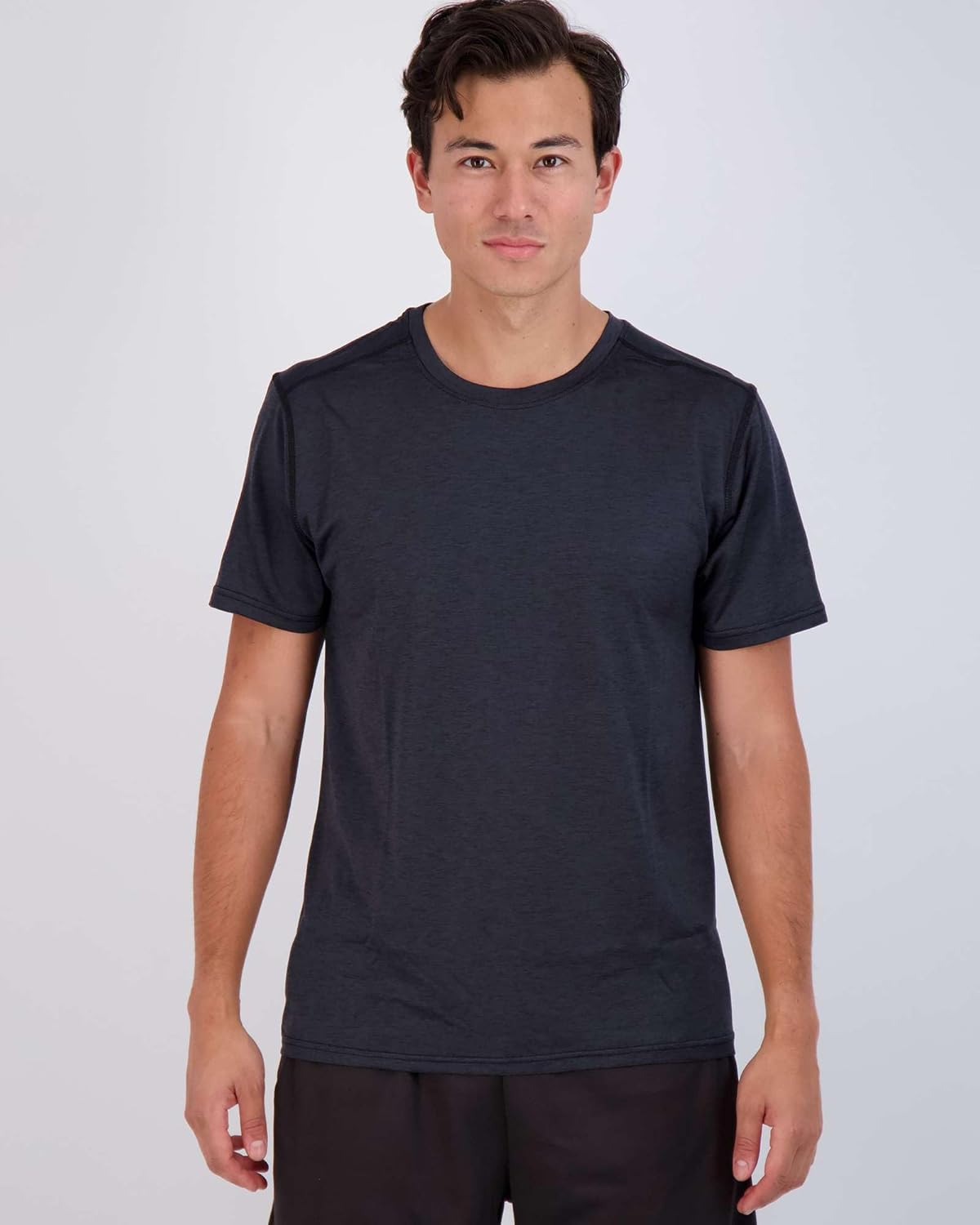 Real Essentials Men's Dry-Fit Crew Neck T-Shirts - 5 Pack for Fitness & Gym Workouts
