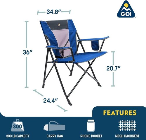 GCI Outdoor Comfort Pro Chair - Durable & Lightweight Design | Heathered Pewter Gray